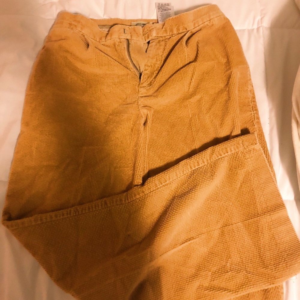 Wide leg yellow corduroy pants!